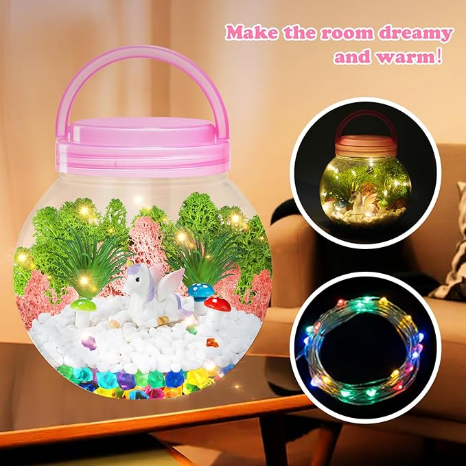 HONGID Unicorn Terrarium Crafts Kit for Girls - Unicorn Craft Kit for Kids,Unicorn Toys for Girls,Kids Christmas Girls Gifts for Teen Girls Age 3+