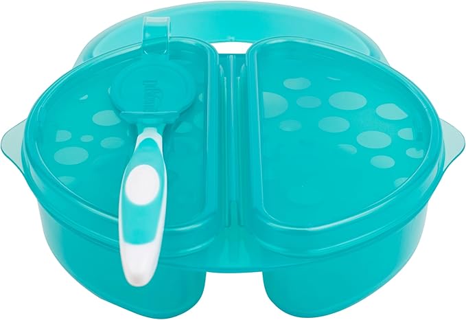 Dr. Brown's Travel Fresh Bowl and Snap-in Spoon, Divided Bowl with Spoon for Toddler Feeding On the Go, BPA Free, 4m+