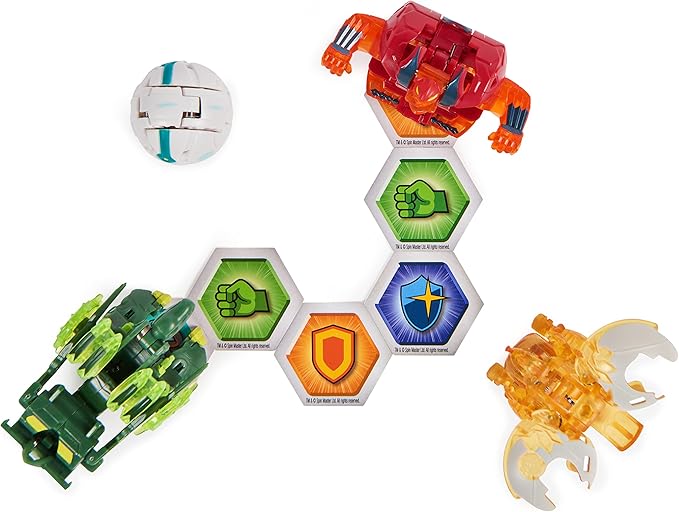 Bakugan Legends Collection Pack, 4-Pack Featuring Centipod, Surturan Geogan, Dragonoid Nova, Trox Ultra, and 6 BakuCores, Kids Toys for Ages 6 and Up
