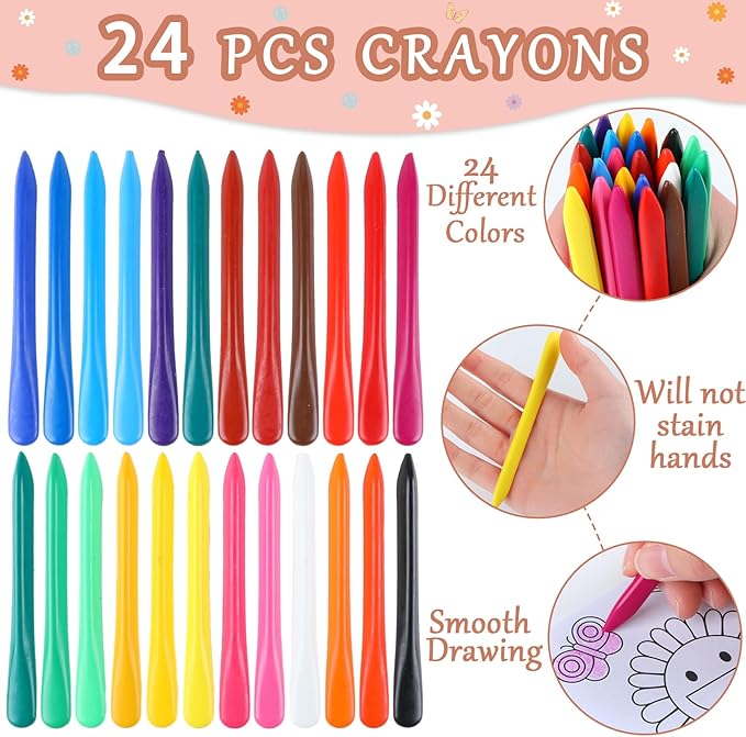 48Pcs Bulk Groovy Coloring Books with Crayons Boho Rainbow Coloring Books for Kids Hippie Bus Retro Flowers Pattern DIY Hand Drawing for Boys Girls Groovy Birthday Party Favors