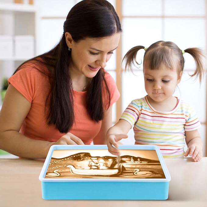 PreTrans Sand Painting Light Box – Kids’ Light Table for Creative Art, 3 Color Temperatures & 10 Brightness Levels, Classroom & Home Use - Green