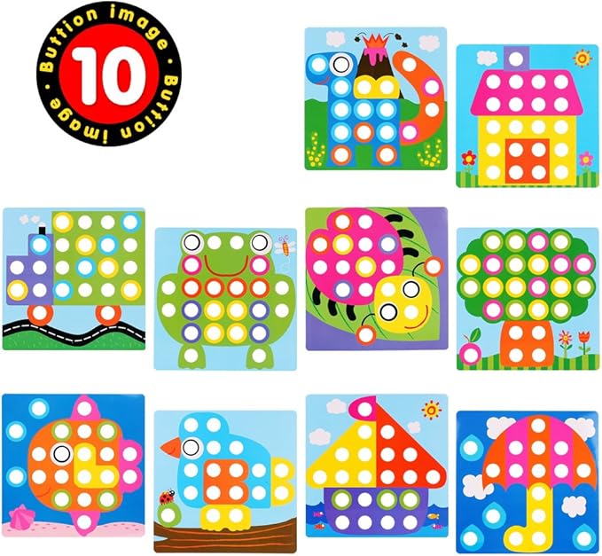 AMOSTING Color Matching Mosaic Pegboard – Sensory Early Learning Kids Activity, Educational Preschool Toys Gifts for Toddlers, Boys & Girls Ages 3+