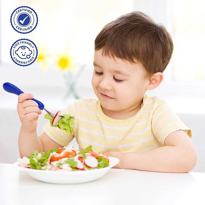 Lehoo Castle Toddler Fork and Spoon, 6pcs Toddler Utensils Kids Silverware, Safe Stainless Steel Toddler Fork Spoon Set, Children Flatware Set, Incudes 3 Spoons and 3 Forks (Submarine)