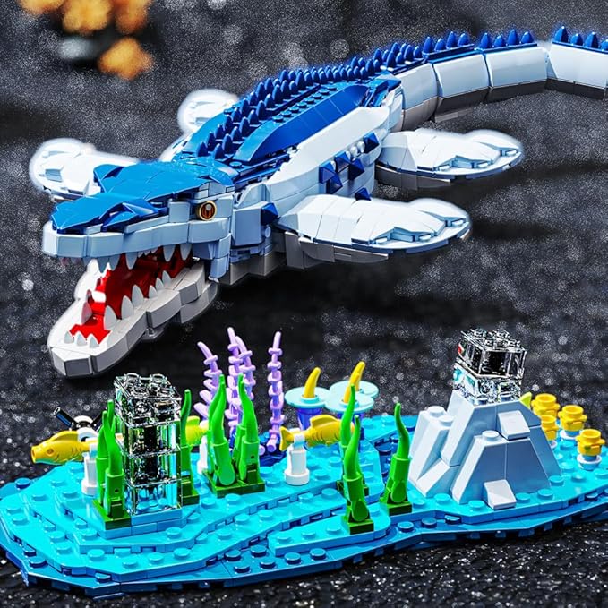 Mesiondy Dinosaur Building Blocks Set，STEM Dinosaur Toys for 6 7 8 9 10 11 12 13 14Year Old Boys (1158 Pieces)…