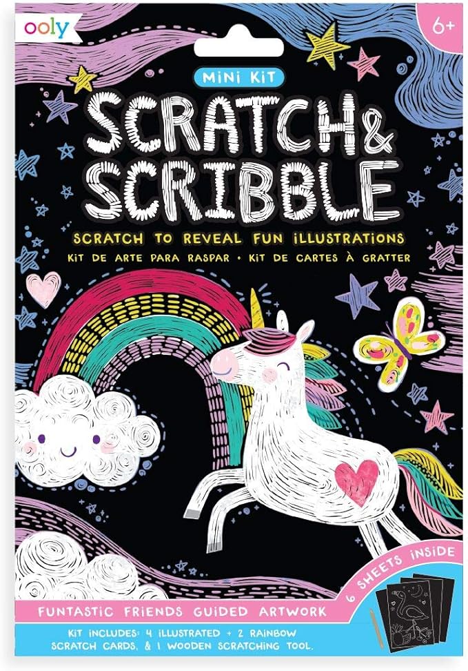 Ooly Mini Scratch & Scribble Art Kit: Funtastic Friends