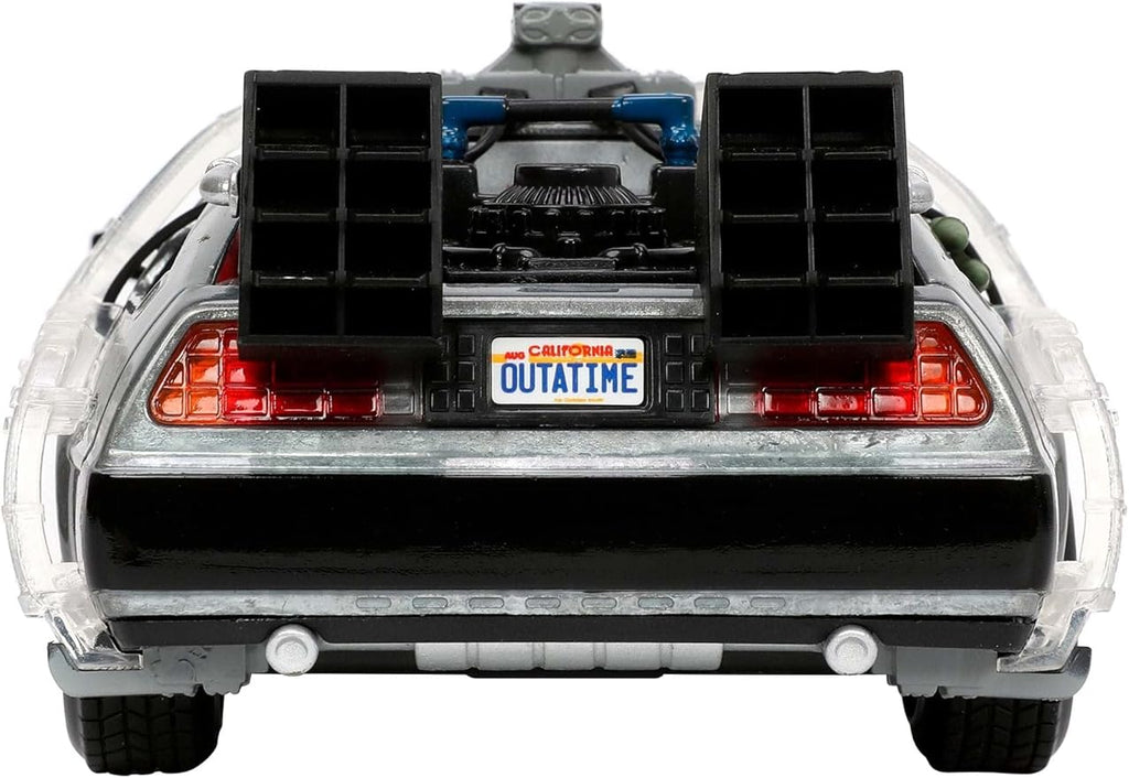 Back to The Future Part I 1:24 Time Machine Die-cast Car Light Up Feature, Toys for Kids and Adults