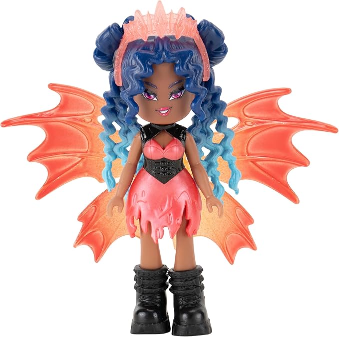 Royale High 3” Fire Fairy Fashion Doll - 1 Figure with 9 Fashion Accessories - Virtual Item Code Included - Series 1 - Ages 5+