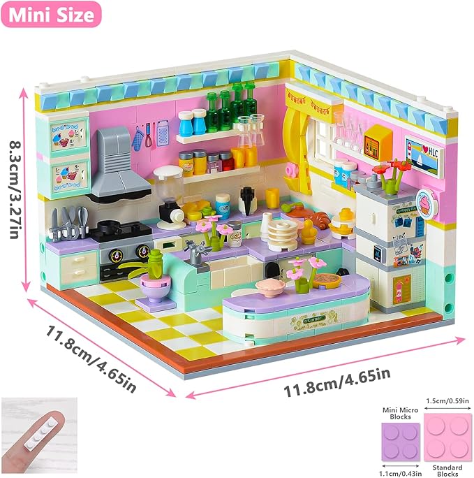 Friends House Building Block Sets, Mini Girls Friendship Playhouse Apartment Micro Bricks Kits Birthday for Adults Kids 8-12 6-12 7-9