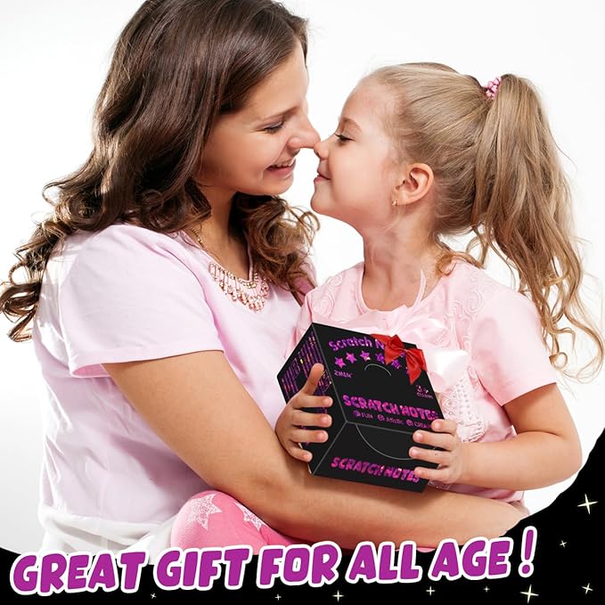 ZMLM Rainbow Scratch Art Paper Mini Note for Kids Gifts Ages 4-8 Bulk Craft Supplies for Teen Girls Boys Easter Basket Stuffers Birthday Classroom Party Games Toy Valentines Day Gift(Rose)