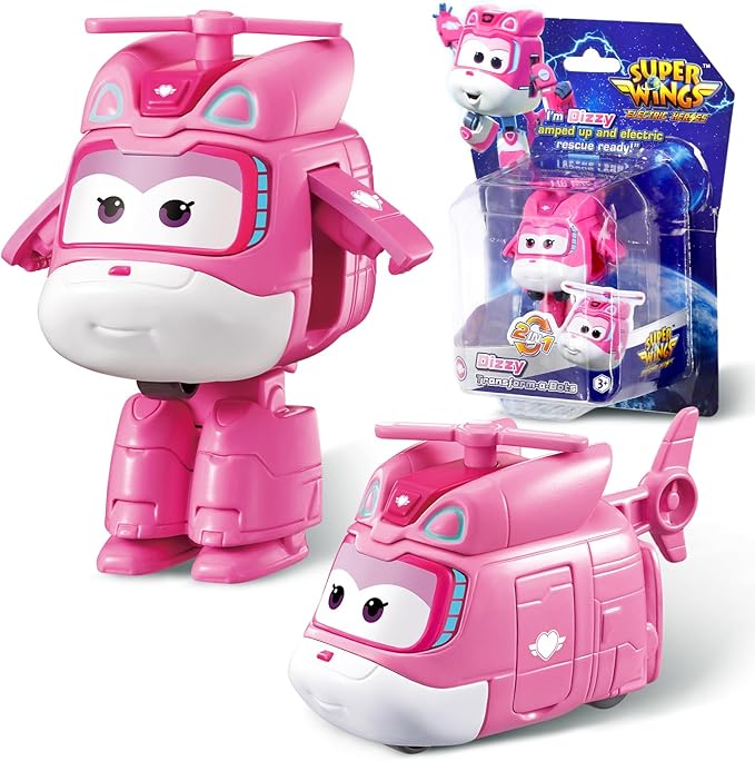 Super Wings Transformer Toys, 2 in Dizzy Robot Transformer Action Figures, 2-in-1 Mode Robot Transformer Toys for Boys Girls 4-6 6-8, Fun Plane Toys for Boys Toddlers Kids Age 3 4 5 6 7 8