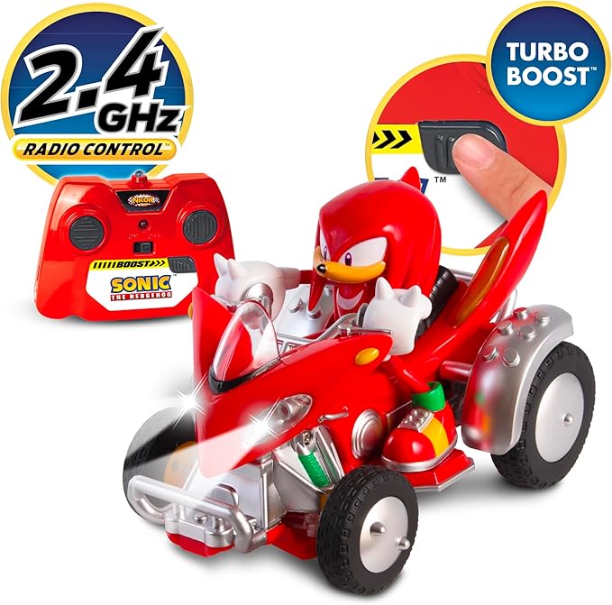Sonic NKOK Knuckles ATV R/C (with Lights), For Ages 6 and up, Allows Children to Pretend to Drive and Have Fun at the Same Time! Great Item for Kids Red