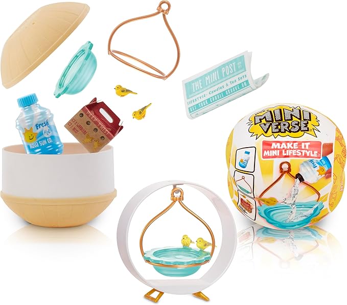 MGA's Miniverse Make It Mini Lifestyle™ Home Series 1 (6 Pack) Mini Collectibles, Mystery Blind Packaging, DIY, Crafts, Resin Play, Replica Items, Mini Plants, Birdhouses, Bouquets Collectors, 8+