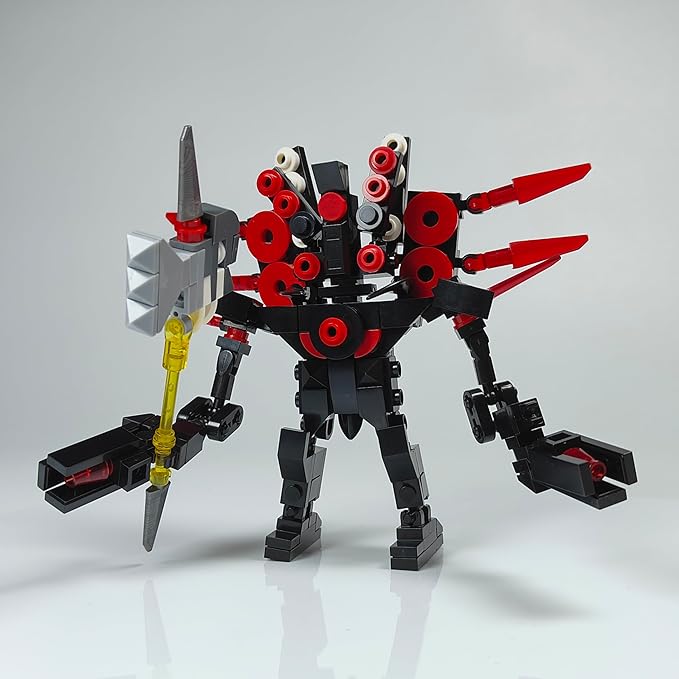 Skibid Toilet Building Block Set, Mini Titan Speaker with Axe Skibid Building Brick for Adults Fans 194PCS Blocks