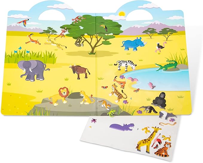 Melissa & Doug Puffy Sticker Play Set 3-Pack (Pirates, Vehicles, Safari)