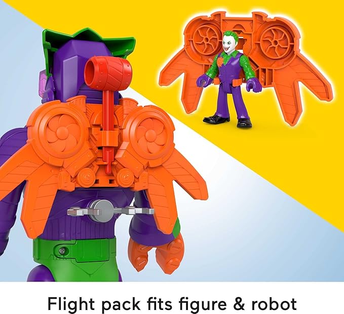 Fisher-Price Imaginext DC Super Friends Robot Toy, The Joker Insider & LaffBot 12-Inch with Lights Sounds & Figure for Kids Ages 3+ Years