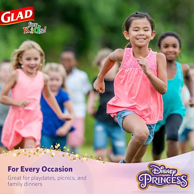 Glad for Kids Princess 6oz Paper Snack Bowls, Lids Not Included | Princess Paper Snack Bowls, Kids Snack Bowls | 6oz Paper Snack Bowls, 32 Count - 10 Pack
