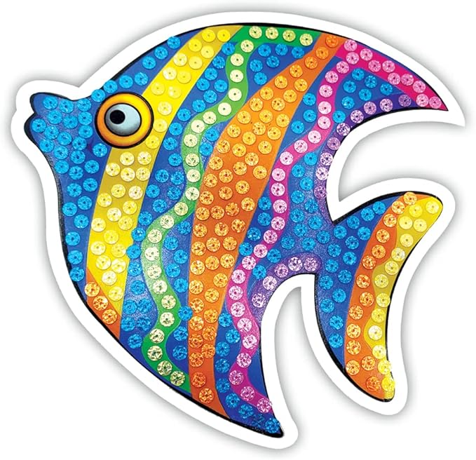 Toykraft Toddler Craft Kit, Peel and Stick Sequin Art Kit for Toddlers, Art and Craft Kit for Kids 3 to 5 Year Olds, Gift for Boys Girls - Sequin Pictures Fish