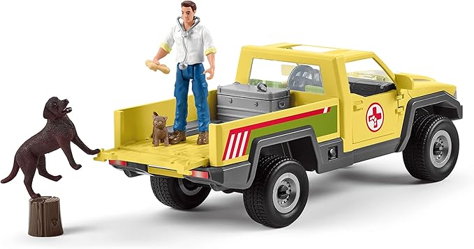 Schleich Vet Visit to the Farm Farm World 12-Piece Veterinarian and Truck Toy Set with Animal Toys for Kids Ages 3-8