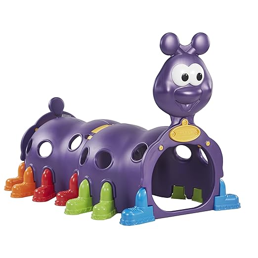 ECR4Kids ELR-12511 Indoor/Outdoor Peek-A-Boo Caterpillar Climbing Play Structure for Kids, Purple