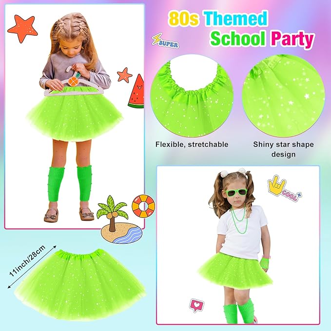 80s Outfit for Kids, 80s Costumes Accessories for Kids, 80s Outfits for Girls Cosplay 1980s Theme Retro Party