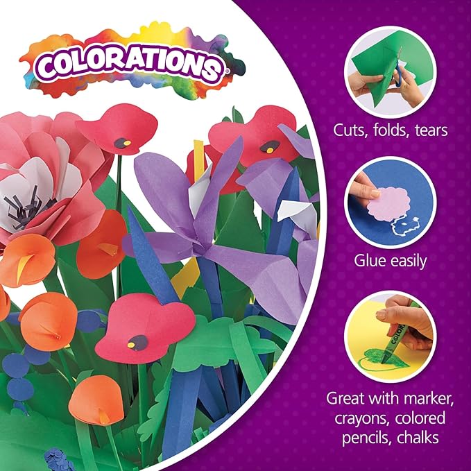 Colorations Construction Paper,Sky Blue,9 inches x 12 inches,200 Sheets,Heavyweight Construction Paper,Crafts,Art,Kids Art,Painting,Coloring,Drawing,Creating,Paper,Art Project,All Purpose