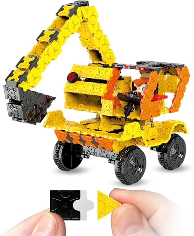 WEofferwhatYOUwant Educational Building Set Construction Truck - STEM 3D Puzzle with 743 Flatblocks. Creates Unique Brick Designs (Figures Level 6)