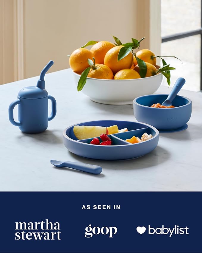 Lalo Little Spoon Set - 2 Piece Baby Spoons Set for Infants & Babies - Made From Food Grade Silicone Dishwasher Safe - Baby Feeding Essentials for Early Stage Mealtime - Popcorn