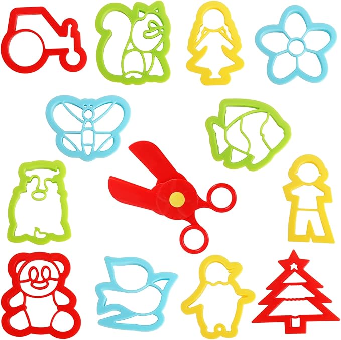 Play Dough Tools Set for Kids Ages 2-4 19PCS Non Toxic Playdough Accessories Modeling Clay Tools with Animal Cookie Cutters Molds Rolling Pin Scissors Bulk Pack for Toddlers Arts Crafts Activities