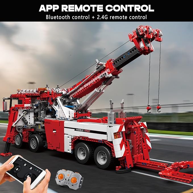 Mould King 17027 Road Rescue Vehicle Building Block Kits, MOC Building Blocks Set to Build, Gift for Kids Age 8+/Adult Collections Enthusiasts (4883 Pieces with Motor/APP Remote Control)