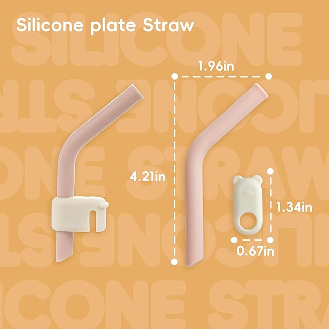 Silicone Baby Feeding Set,8 Pack Baby Weaning Sets Baby Led Weaning Supplies & Utensils Suction Plate and Bowl, Baby Cup with Straw, Bib, Feeder Spoons for 6+ Months (Pink)