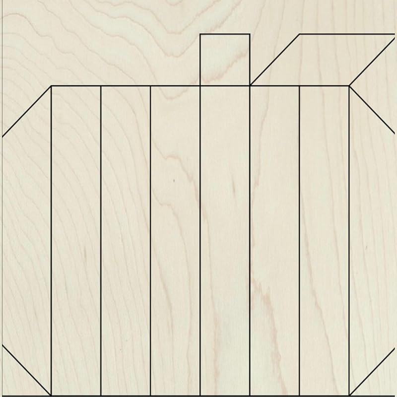 Unfinished Barn Quilt Square Wooden Sign, Country Decor Canvas Quilts Blocks (15 inches, Pumpkin)