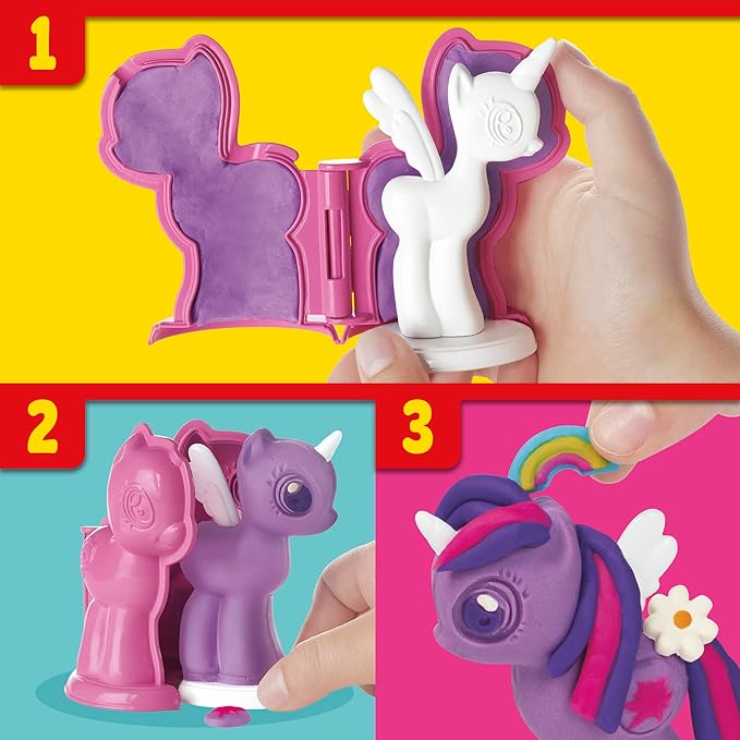 Play-Doh Make 'n Style Ponies Playset, My Little Pony Figures, 9 Colors, Kids Arts & Crafts Set, Preschool Toys, Easter Gifts for Girls & Boys, Ages 3+ (Amazon Exclusive)