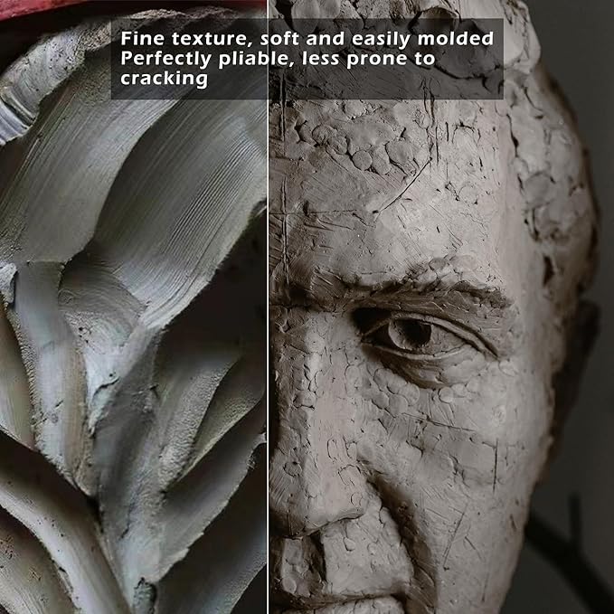 ReArt Stone Air-Dry Clay Modelling, 2.2 pounds Ideal for Beginners and Advanced Sculptors All-Purpose Modeling Clay (White)