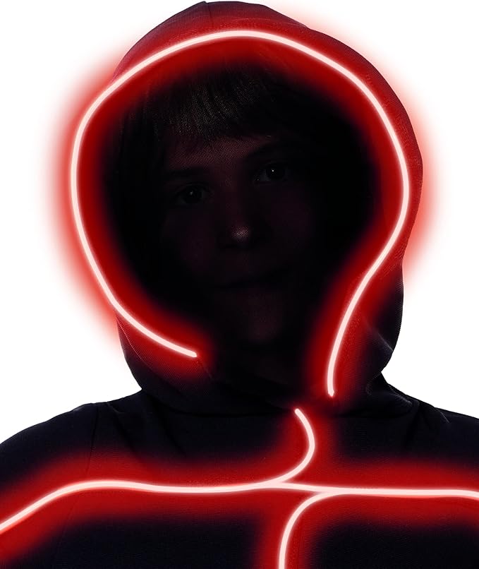 Spirit Halloween Kids Light-Up E.L. Wire Orange Stick Figure Costume | Stick Figure Cosplay | Jumpsuit Outfit | Funny Costume