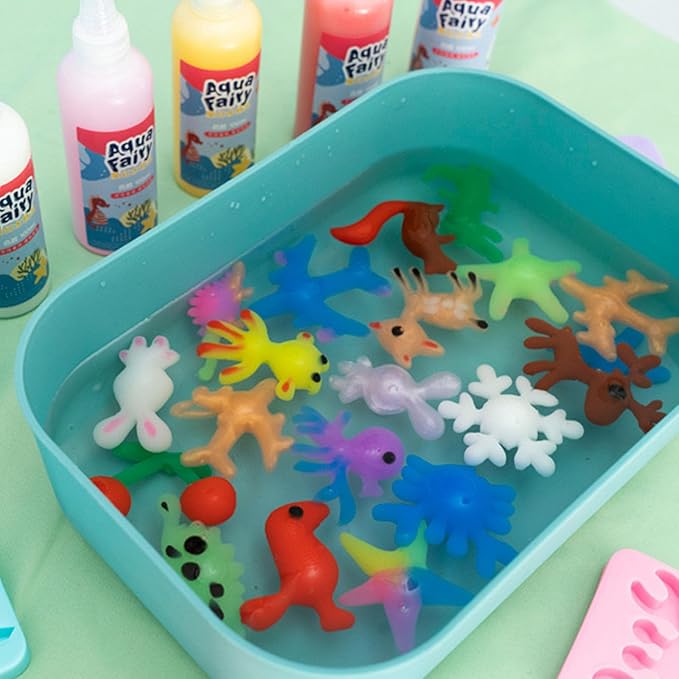 OFIGAS 20PCS Magic Water Toy Kit, 60ml Magic Water Set with 24 Shape Molds,Handmade Water Toys Modern Mint, Handmade Water Toy, Creative Magic Water Toy Creation kit for Kids Birthday Present