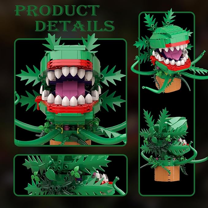 Audrey II Building Blocks Set Compatible with Lego, Piranha Flower Little Shop of Horrors Building Kit, Cannibal Flower Building Bricks Toys Gifts for Boys Girls Kids Adult(303 Pieces)