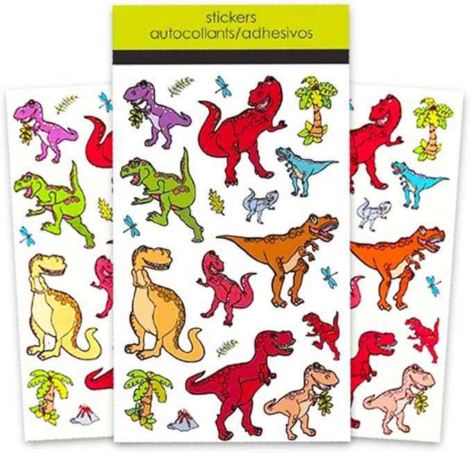 Dinosaur Coloring Book Super Set Kids Toddler - 2 Books and Over 50 Dinosaur Stickers