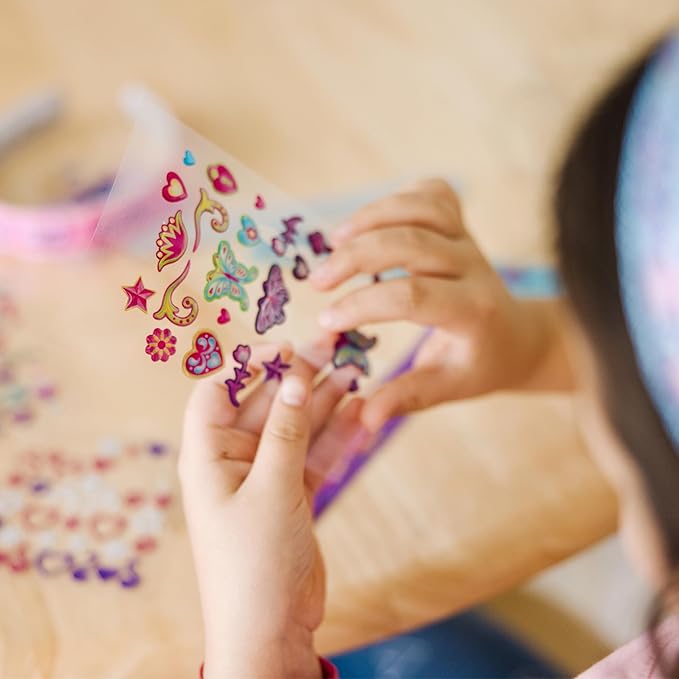 Melissa & Doug Design-Your-Own Jewelry-Making Kits - Bangles, Headbands, and Bracelets - DIY , Decorate With Stickers, Crafting Set For Kids Ages 4+