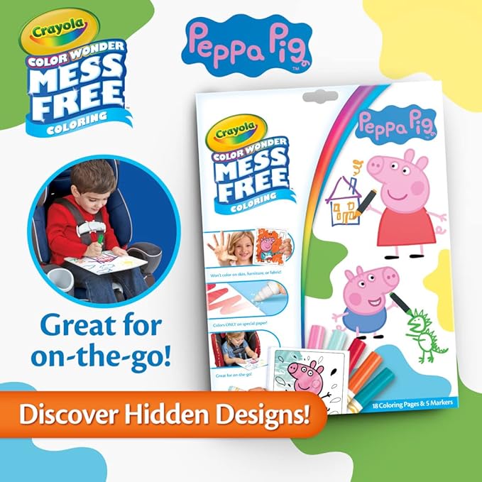 Crayola Peppa Pig Color Wonder Activity Set, Mess Free Peppa Pig Coloring Pages for Toddlers, Peppa Pig Toys, Toddler Gifts
