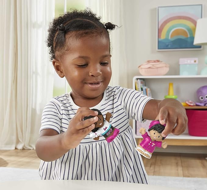 Fisher-Price Little People Toddler Toys Barbie Sleepover Figure Set with 2 Characters for Preschool Pretend Play Kids Ages 18+ Months