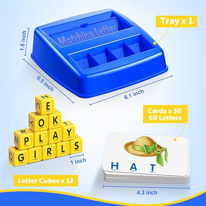SAITCPRY Toys for Ages 2-4 4-6,Educational Toys for 3 4 5 Year Old for Toddlers 2-4 Year Matching Letter Games for 3-5 Montessori Toys for Kids Birthday Halloween Christmas Stocking Stuffer Gifts