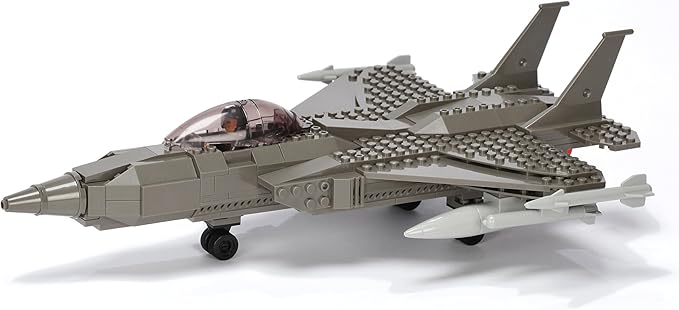 Ultimate Soldier Fighter Jet Military Building Kit, Grey