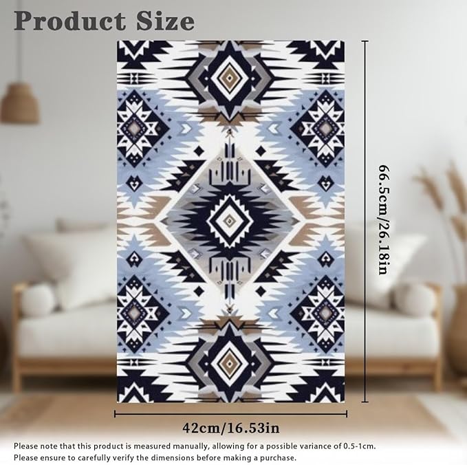 Blue Aztec Headrest Covers for Recliners Easy to Install Headrest Slipcovers Covers Pet Scratch Resistant Couch Headrest Covers for Sofa 3 Pack