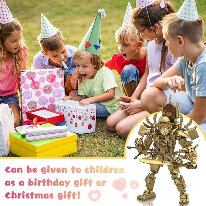 Skibid Toilet Blocks Toys,Upgrade Titan Super Clock Man Building Blocks Toys,Titan Clock Man Game Model Toys (ClockMan)