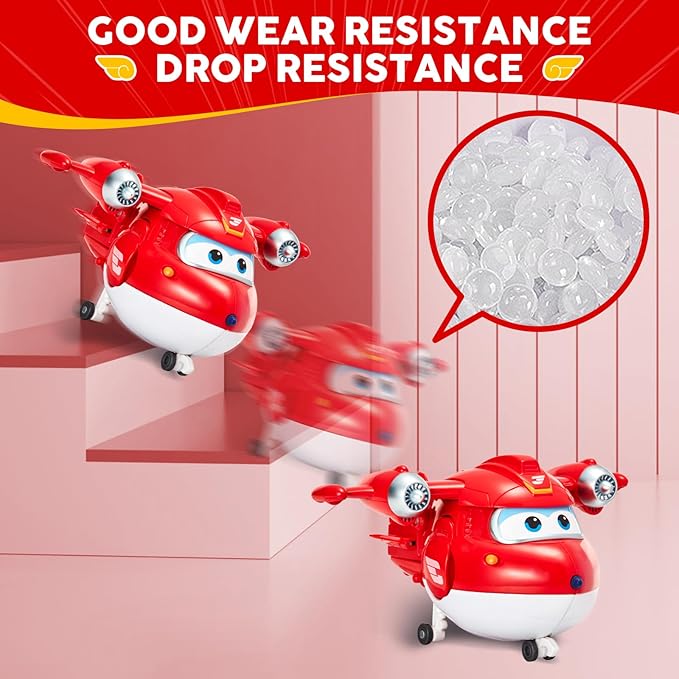 Super Wings 5" Transforming Supercharged Jett Airplane Toys, Action Figure, Airplane to Robot, Season 4 Transformer Toys, Gifts for 3+ Year Old Kids, Toys Plane Vehicle for Preschool Kids Play White