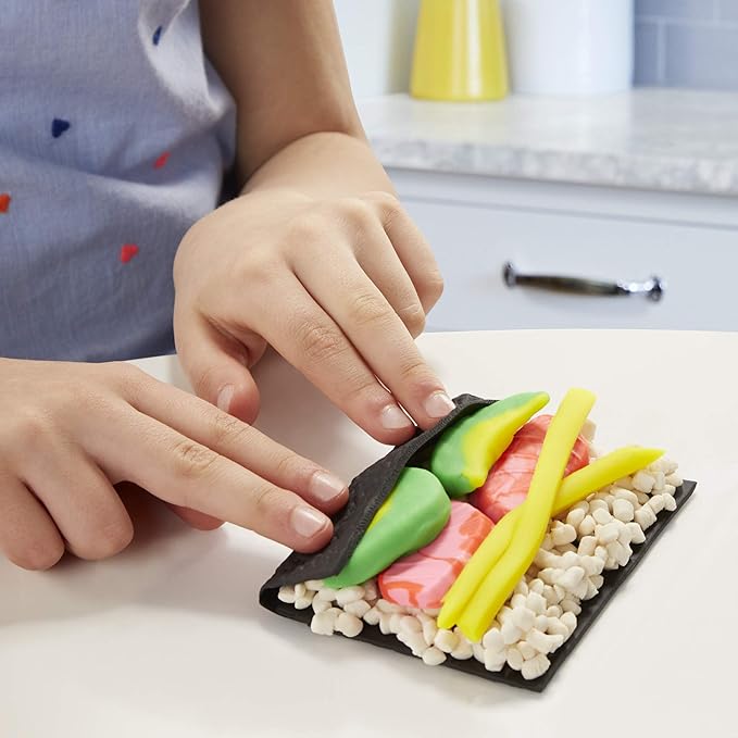 Play-Doh Kitchen Creations Sushi Play Food Set for Kids 3 Years and Up with Bento Box and 9 Non-Toxic Cans, E79155L0
