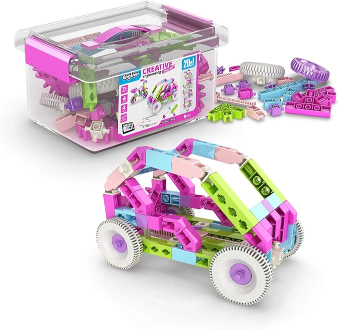Engino STEM Maker Girl, 20-Model Set, Engineering Toys for Girls, STEM Building Toys, Educational Set for Kids 7+, Gift for Girls