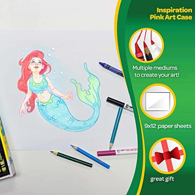 Crayola Inspiration Art Case Coloring Set - Tie-Dye (140ct), Art Set For Kids, Kids Art Supplies, Easter Basket Stuffer, Gift for Girls & Boys, Ages 5+ [Amazon Exclusive]