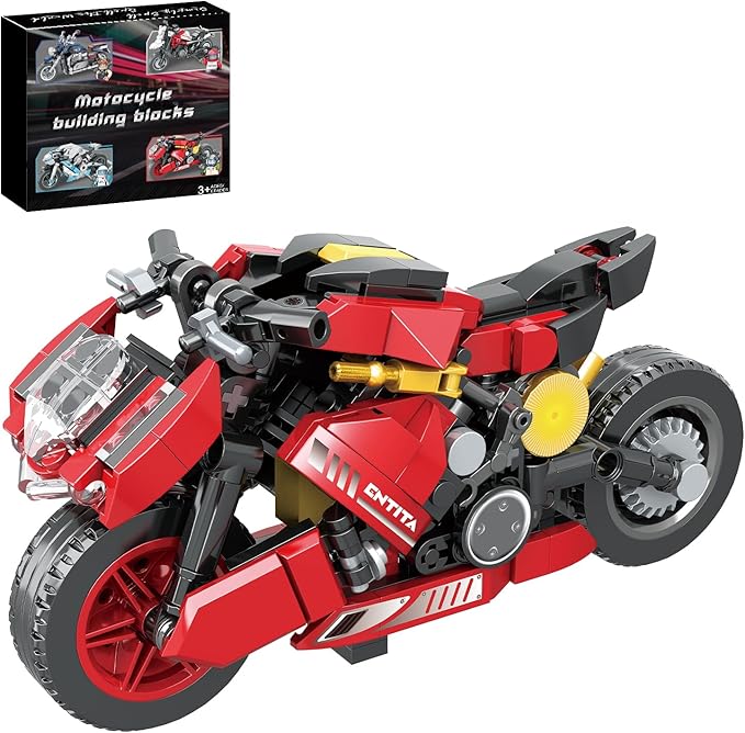 Motorcycle Building Block Set,Model Gift, 88010 Collectible Motorcycle Display Models for Boys and Children Aged 6 and Above 315PCS Red