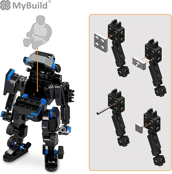 MyBuild Mecha Frame Armed Forces Stryker 5022 - Black Armor Robot Blocks Toy Building Bricks for Children to Adult Mech Fans